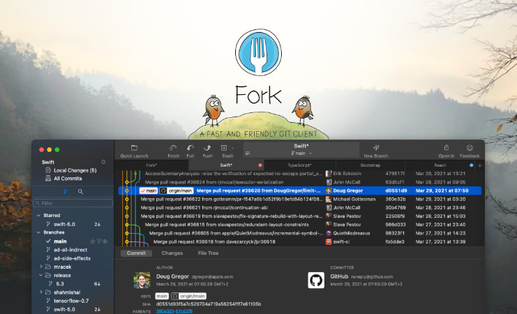 Fork - a fast and friendly git client for Mac and Windows